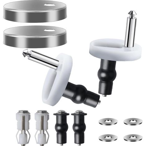 10 Pcs Kit Fixation WC, Vis Inox Universel 10 Pièces Vis Inox pour WC – Kit Réparation Universel, Compatible Sièges (1/5)