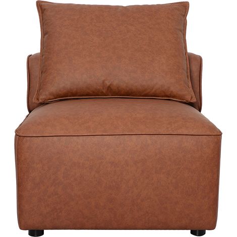 Module droit pour canapé en cuir marron FERGUS (1/5)