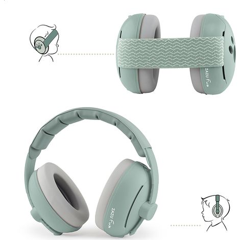 Cuffie Antirumore per Neonati 0-4 Anni Riduzione 25dB Verde