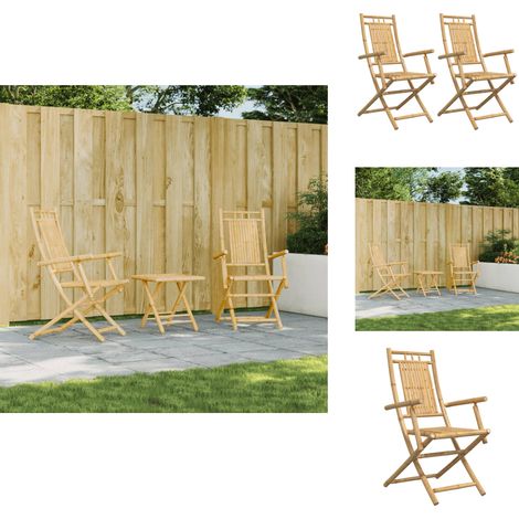 Chaises pliables de jardin lot de 2 53x66x99 cm bambou - Chaise De Jardin - Chaise Pliante - Mobilier De Jardin - Bambou - Terrasse (1/5)