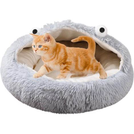 Niche Pour Animal De Compagnie - Forme Coquillage - Doublure Microfibre Flanelle - Chauffante Par Réflexion Thermique - Lavable En Machine - 1 Pièce (1/5)
