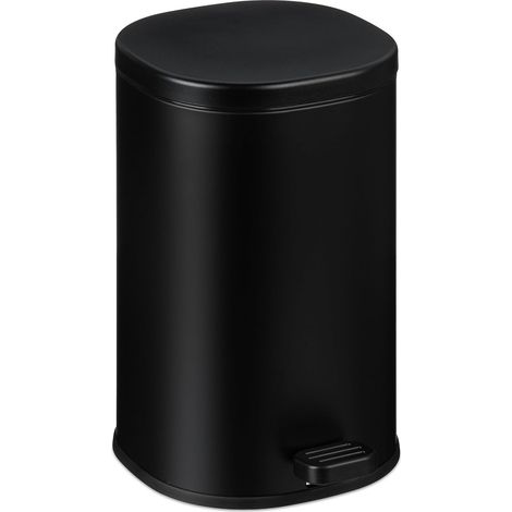 Poubelle de Salle de Bain, 5 litres, Seau intérieur Amovible, Surface Mate, pédale Pratique, Noire (1/5)