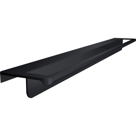 Arreda Geschirrtuchhalter ohne Bohren einfach zum Einhängen für grifflose Fronten 320 mm schwarz eloxiert