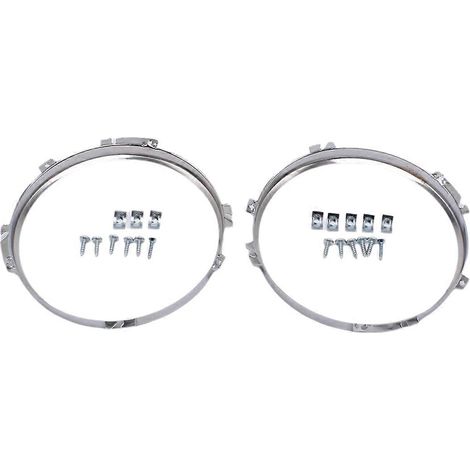 1 paire d'enjoliveurs de phares avant ronds chromés de 7 pouces pour Land Defender 1990-2016 90 110 127 1983-1990 (1/5)