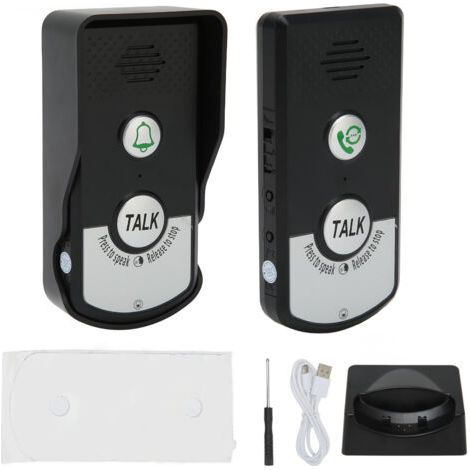 Lot de 2 Sonnette D'Interphone Vocal, 1000 M de Charge USB Intelligente sans Fil Appel Sonnette étanche sans Fil Interphone de Sonnette pour Bureau à Domicile -ANPVIZ