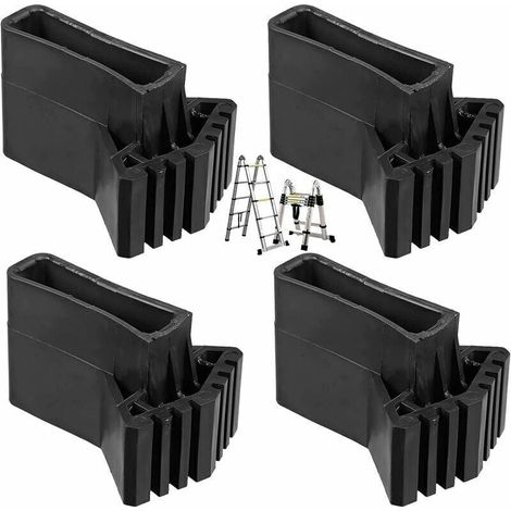 Piedini antiscivolo di ricambio in gomma per scale, compatibili con scale allungabili. Set di 4 pezzi universali. (1/4)