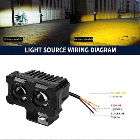 Motorrad-Fahrlichter Mini-LED-Scheinwerfer Nebelscheinwerfer 30W/45W 5000-6500K Superheller Scheinwerfer f