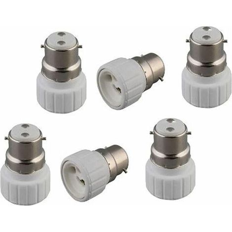 RHG Lot de 6 adaptateurs de lumière B22 vers GU10, culot à baïonnette B22 vers culot GU10 pour culot à douille GU10 (1/5)