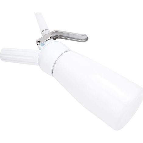 Distributeur portable de crème fouettée en aluminium rouge de 250 ml, avec mousseur à beurre et mousseur blanc. (1/5)