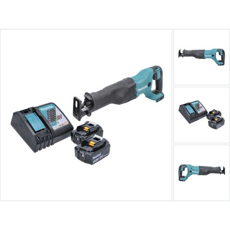 Sierra de sable sin cable Makita DJR 186 RF 18 V + 2 baterías de 3,0 Ah + cargador