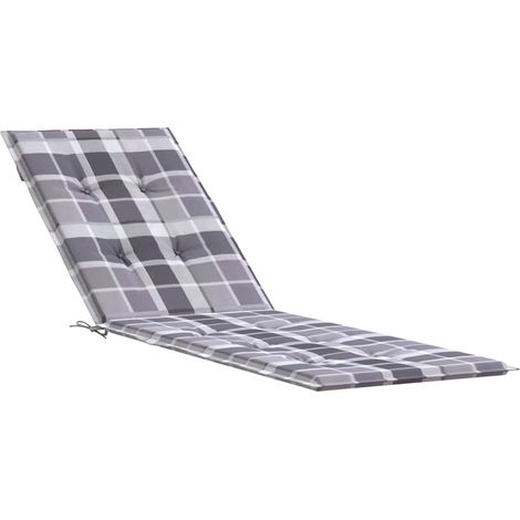 Maison Exclusive - Liegestuhl-Auflage Grau Karomuster (75+105)x50 (1/5)