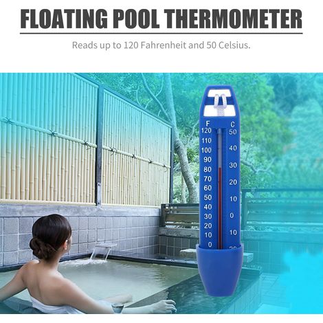 Blaues schwimmendes Poolthermometer 5489 mit Trageschlaufe, 17 cm