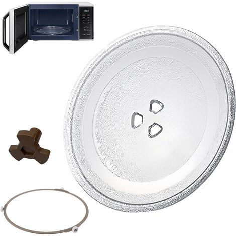 Plateau tournant universel pour micro-ondes - Plaque tournante en verre avec support d'assiette - Micro-ondes - Plateau tournant en verre - Plaque tournante en verre pour micro-ondes (cadre (1/5)