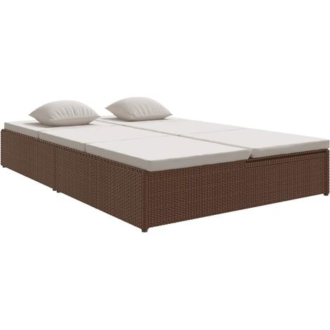 Maison Exclusive - Lettino Prendisole Reclinabile con Cuscini Polyrattan Marrone (1/5)