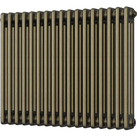 Alpha - Antique Brass Column Radiator H600mm x W777mm 3 Column (1/2)