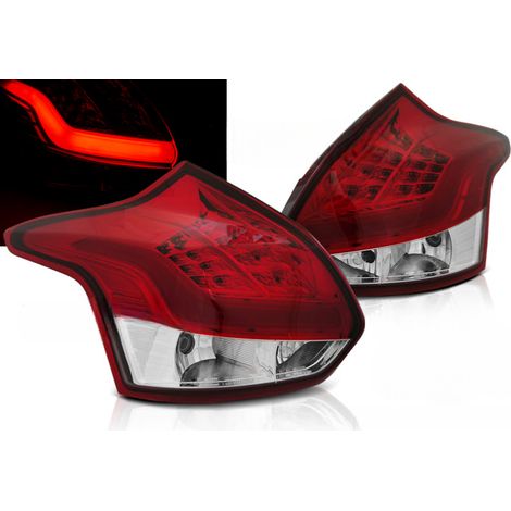 Paire de feux arriere Ford Focus 3 de 2011 a 2014 LED BAR rouge blanc (1/3)