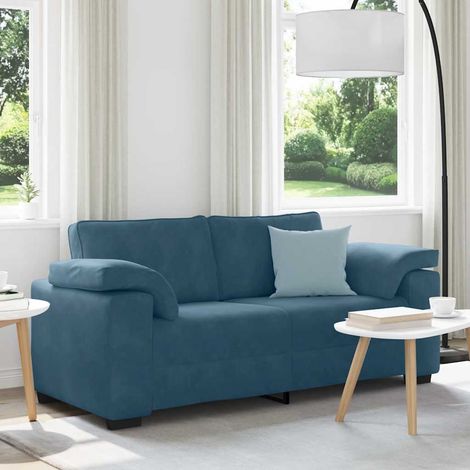 Zweisitzer-Sofa Blau 180x77x82 cm Samt (1/5)