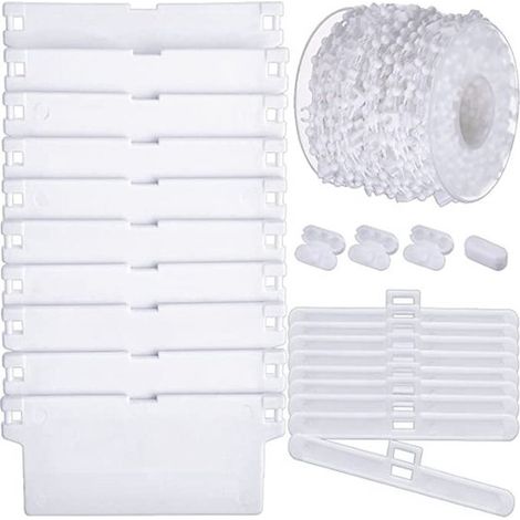 10 Meter Kugelkette, 10 Kugelverschlüsse, 12 schwere Paneele, 12 Aufhängeleisten Sets Zubehör für Jalousien (1/5)