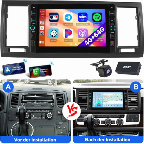 Android 15 Autoradio GPS Carplay Pour VW T6 Transporter Multivan 2016-2021 1+32G DAB CAM (1/5)
