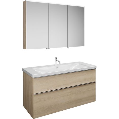 Set burgbad Eqio, composé d'une armoire de toilette à droite,
