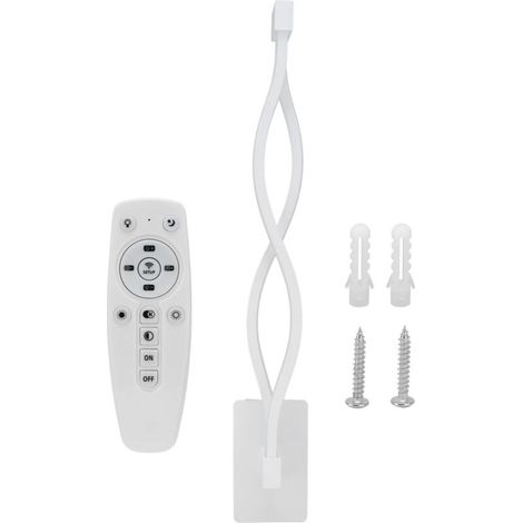 LED Wall Lamp Wave Shape Wall Lamp Threecolor Temperature Remote Control Light Bedside Home Decoration AC 170245V(21W White ) (1/5)