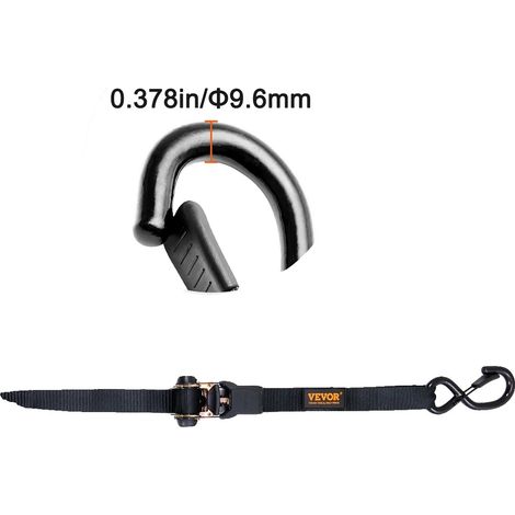 Correas de sujeción con trinquete, construcción duradera, ganchos resistentes a la intemperie, 1 x 15 pulgadas (1/2)