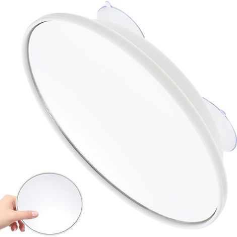 Miroir de Maquillage Grossissant 10X à Ventouse Miroir Cosmétique Blanc Ø150Mm sans Perçage pour Soins Visage et Maquillage Quotidien (1/5)