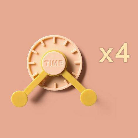 4pcs Crochet adhésif rotatif à 360° sans perforation - Cintre universel en forme de cloche - Petit crochet pour accessoires pratique et pratique pour la cuisine ou le bureau (Jaune brûlé + rose clair) (1/5)