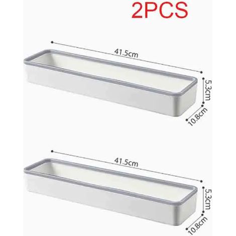 (Lot de 2 gris) Étagère de rangement murale multifonctionnelle pour salle de bain ou toilettes, sans perçage, à suspendre au-dessus des toilettes. (1/5)