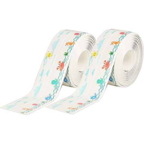 Bande d'étanchéité imperméable pour plaques de cuisson, ruban adhésif pour joints d'évier, toilettes, salle de bain, bords de murs, 2 rouleaux (1/5)
