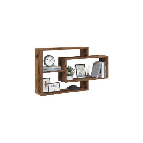 Étagère murale avec 3 espaces ouverts Kazko 104cm – Pratique et élégante-Marron noisette (1/5)
