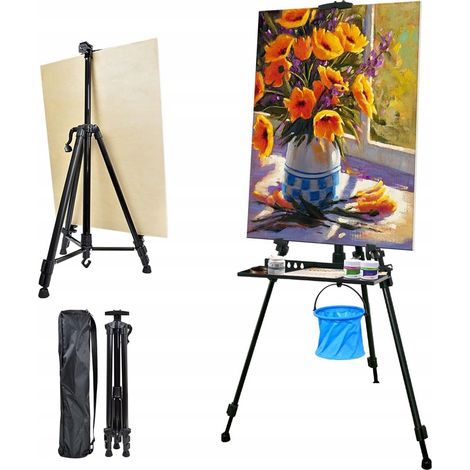 Chevalet de peinture d'extérieur réglable en aluminium, à trois cols, 50-155 cm (1/5)