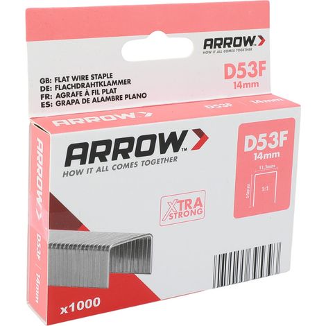 Arrow Tackerklammer Flachtdraht D53F 14 mm Folie 1000 Stück (1/2)