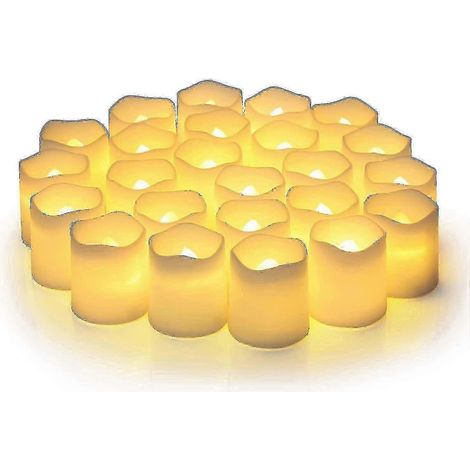 Bougies sans flamme à piles, lot de 24, bougies votives électriques à effet vacillant (1/4)
