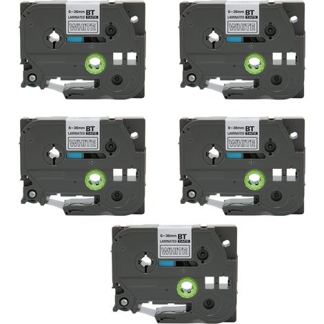 5pcs Ruban 18mm pour Étiqueteuse Tze 241 Tz241 3/4 pouce, Compatible Ptouch PTD400 PTD410 PTD600, Fond Vert Lettres Blanches Bze 745 (1/5)