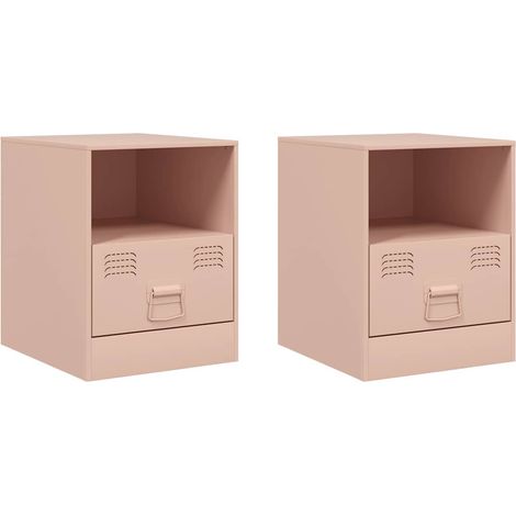Maison Exclusive - Comodini 2 pz Rosa 34,5x39x44 cm in Acciaio