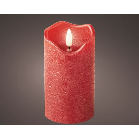 Wellenförmige LED-Kerze aus stabilem Wachs, H 13 x Ø 7 cm (1/3)