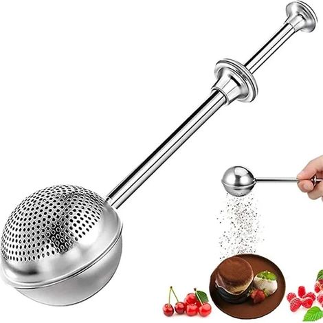 Saupoudreuse en acier inoxydable pour sucre glace, cacao, farine et levure, distributeur de poudre de cuisine (1/5)
