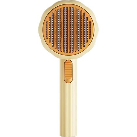 One-Button Hair Removal Comb Grooming Tool (Sunflower Comb - Egg Yolk) (1/5)