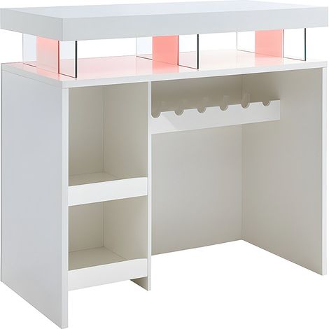 Mobile da bar con LED in MDF Bianco laccato - FABIO II