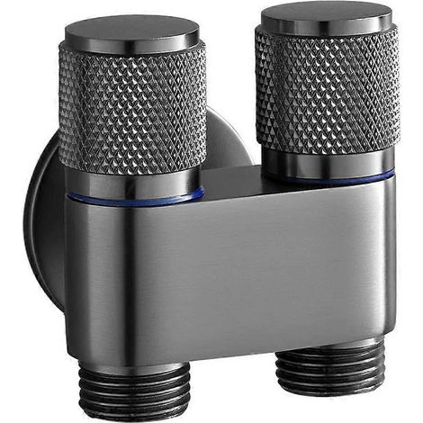 Vanne de commande double 1 entrée/2 sorties, vanne triangulaire G1/2 à double commande pour lave-linge, WC, bidet et nettoyage de salle de bain (1/5)