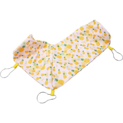 Tunnel d'angle pour cobayes et rats, en polyester, facile à installer, doux et mignon, motif ananas jaune. (1/5)