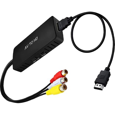 1 Convertisseur RCA vers HDMI, Adaptateur AV Composite, Sortie 720P 1080P, Câble Inclus, pour PS2 PS3 DVD VHS (1/5)
