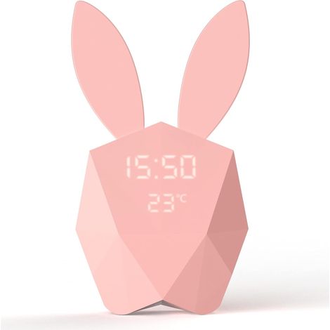 Reloj despertador inteligente y conectado con detector de movimiento - Luz nocturna de diseño - Rosa (1/5)