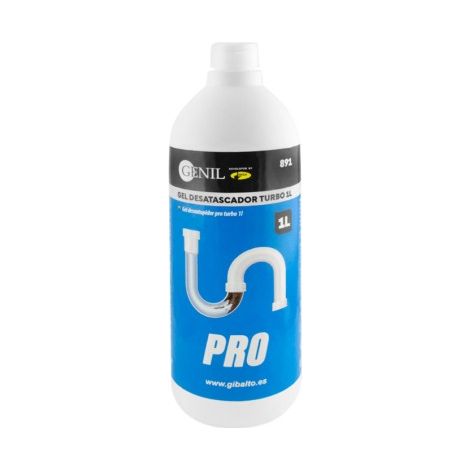 Gel Desatascador Pro Turbo 1L - Pack 12 Uds.  Formato Gel, Capacidad 1L, Color Amarillento (1/3)