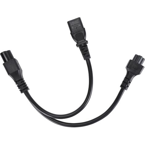 Câble adaptateur répartiteur IEC 320 C6 mâle vers C5+C13 femelle en Y pour ordinateurs portables, lampes de bureau, haut-parleurs et écrans LCD (1/5)