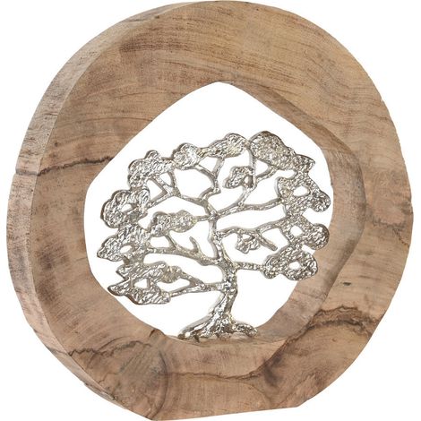 Decoracion Mango Aluminio 35X5,5X35 Arbol Tallado FD200907 (1/3)