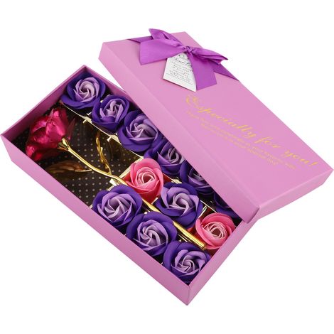 Pétales De Savon Rose Rouge - Décoration Bain Parfumé - Cadeau Saint Valentin - Ensemble 12 Pièces (1/5)