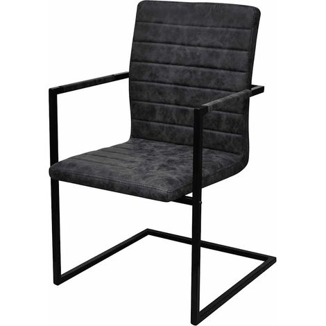 Maison Exclusive - Freischwinger 6 Stk. Schwarz Kunstleder (1/5)
