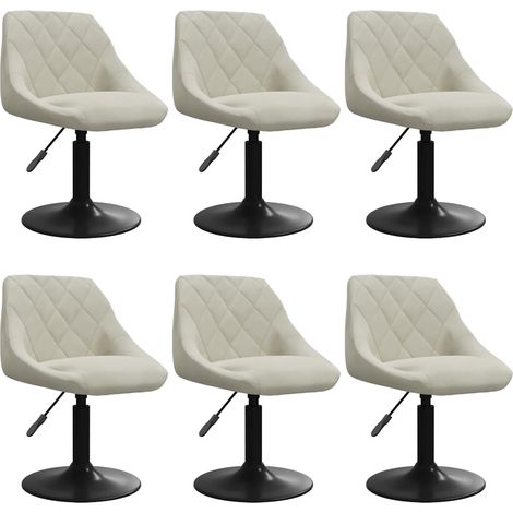 Maison Exclusive - Esszimmerstühle 6 Stk. Drehbar Creme Samt